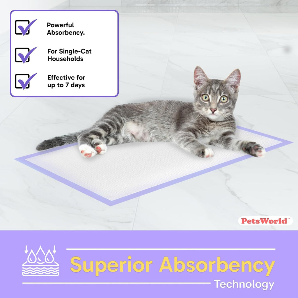 PetsWorld Universal Fit Cat Pad Refills for Litter Box, Fresh Scent, Odor Control, Pack of 800