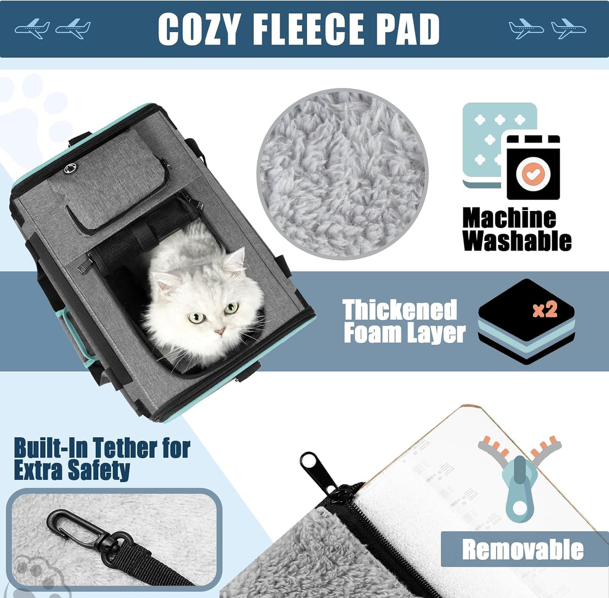 GAPZER Cat Carrier Alaska, Southwest Airline Approved TSA 17x11x9.5 Inches