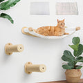 Faux Rabbit Fur Cat Wall Hammock - 2-Step Climbing Shelf, Wall Mounted for Indoor Large Cats
