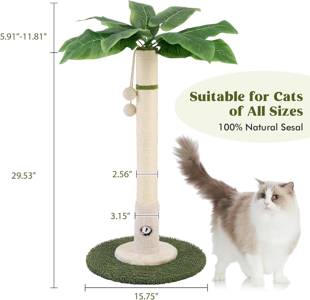 Woochpet Cat Scratching Post for Indoor Cats,36" Tall Cat Scratcher （White）