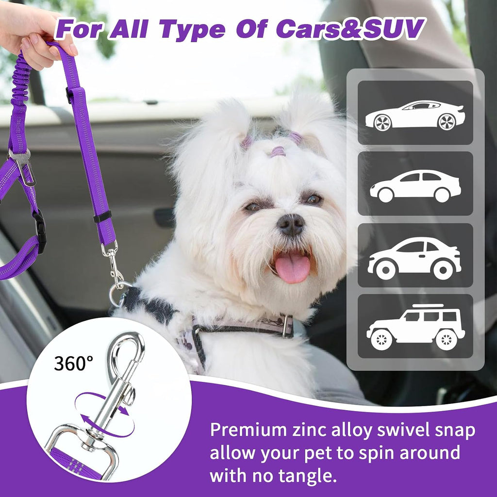 BWOGUE Dog Seat Belt for Car, Headrest Restraint Reflective Bungee, 1 Pack