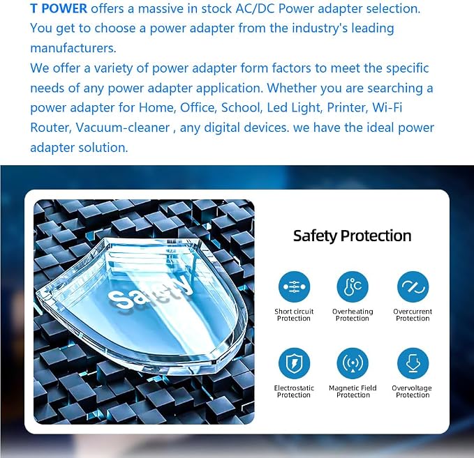 T POWER 18V Charger for Pet Safe ScoopFree Ultra Self-Cleaning Cat Litter Box RFA-516 PAL00-14243, PAL00-15342, PAL00-14242, PAL00-14243 Ac DC Adapter Power Supply