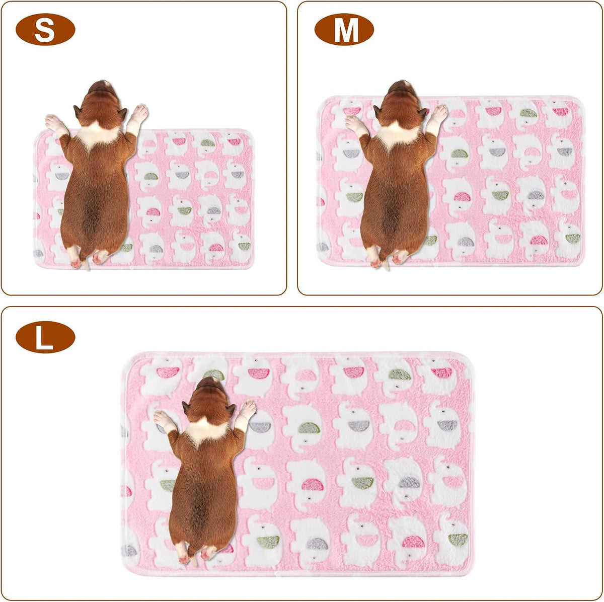 1 Pack 3 Blankets for Dog Puppy Cat (Large 41x31'', Pink, Yellow, Blue)