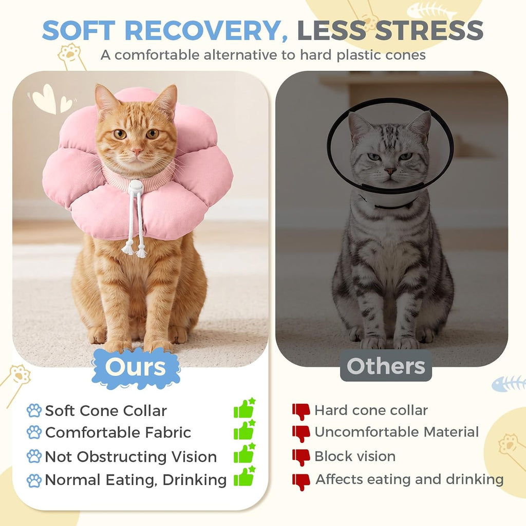 Avont Soft Cat Cone M Softpink Post-Surgery Anti-Lick Adjustable