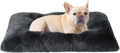 EHEYCIGA Fluffy Dog Crate Bed for Medium Dogs, Plush Crate Pad, Dark Grey