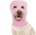 HOWWFALY Dog Halloween Christmas Costume Ear Muffs Noise Protection Knitted Dogs Ears Warm Hats Dog Robbers & Thieves Mask Funny Pet Cosplay for Medium Large Dog(Pink Mask)