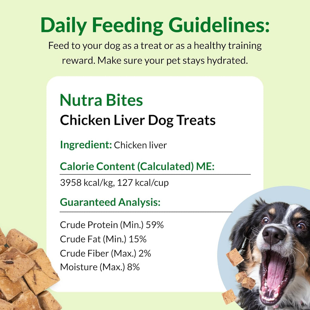 ULTIMATE PET NUTRITION Nutra Bites Freeze-Dried Dog Treats, Chicken Liver