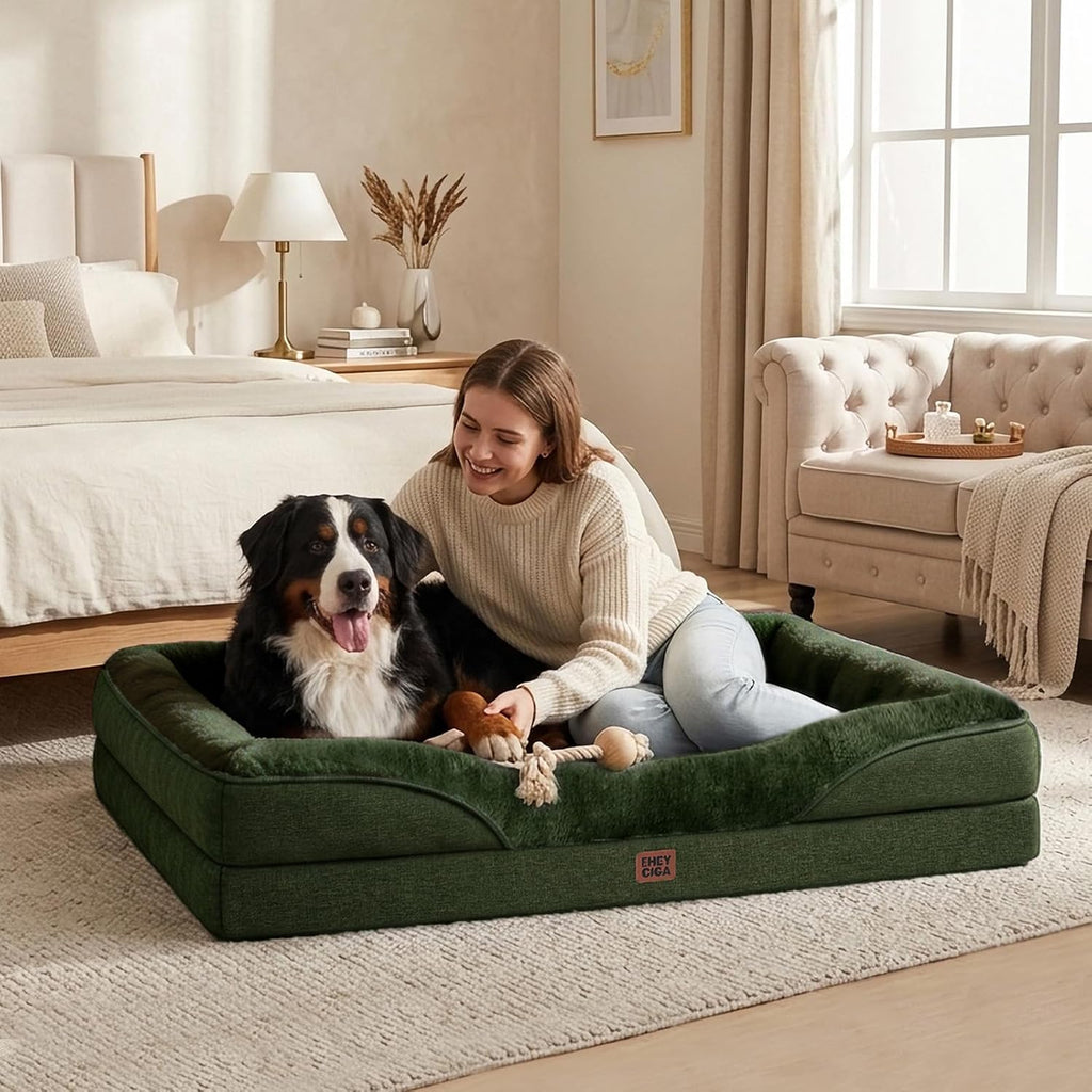 EHEYCIGA Orthopedic XXL Dog Bed for Large Dog, Memory Foam Dog Couch