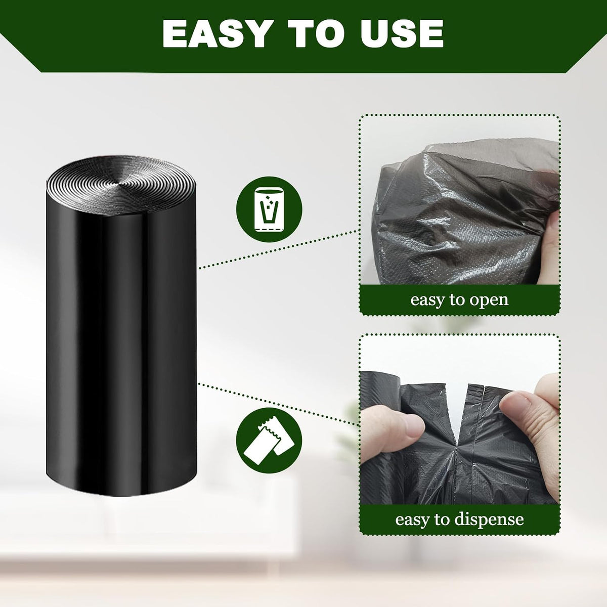 Dog Waste Bags - 100 Pcs Dog Poop Bags for 5L Dog Poop Trash Can Outside | 5 Pack Dog Poop Bag Rolls, Dog Waste Can Liners for Outdoor, Poop Bags for Dogs, 5L Trash Bags for Home Office Kitchen