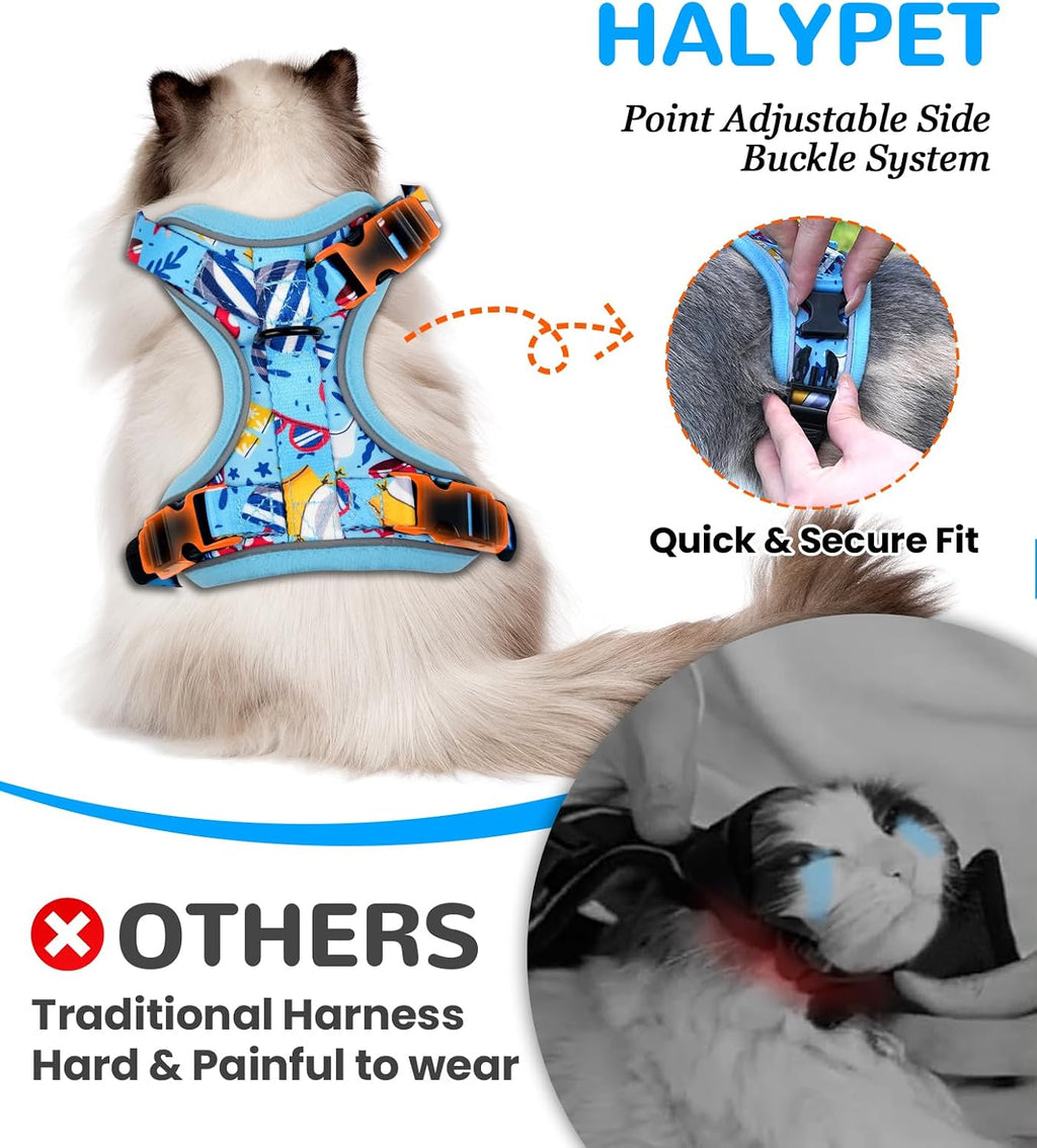 Halypet Cat Harness and Leash Set, Escape Proof Adjustable Harness