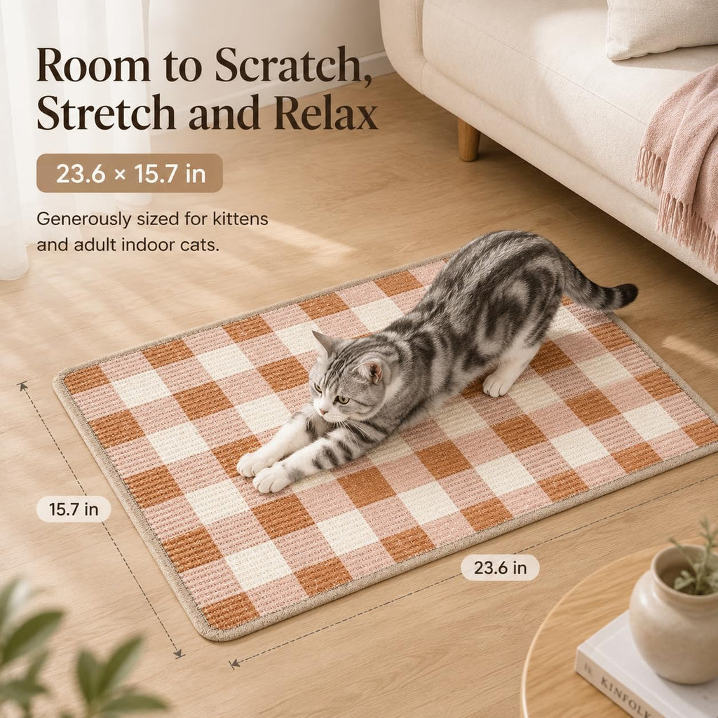 Cat Scratcher Mat, Natural Sisal Cat Scratch Pad for Cats