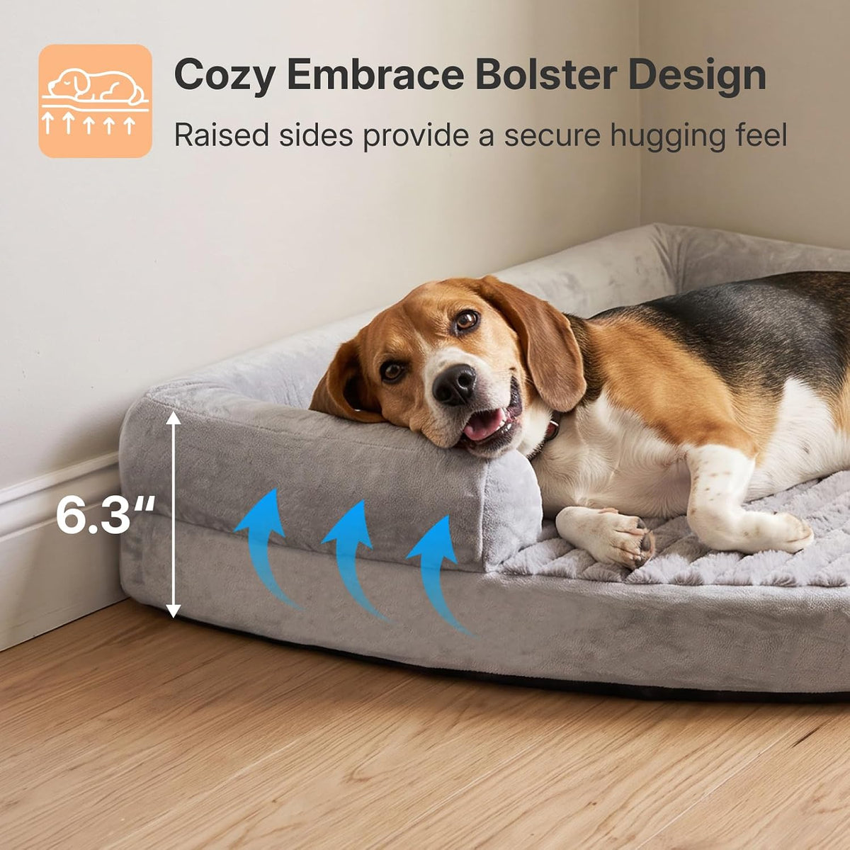 Veehoo Corner Dog Bed, 28" Orthopedic Washable Dog Bed for Small Dogs