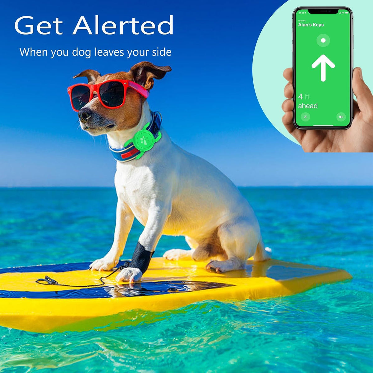 SANKALA Airtag Dog Collar Holder, Waterproof, Green, 1 Pack