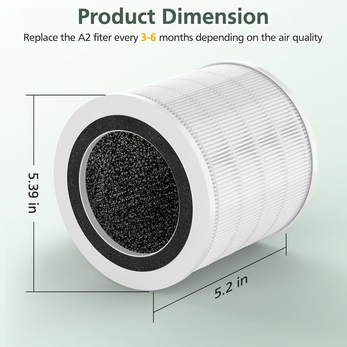 H7126 Replacement Filter for GoveeLife H7126 Mini Air Purifier, 2 Pack