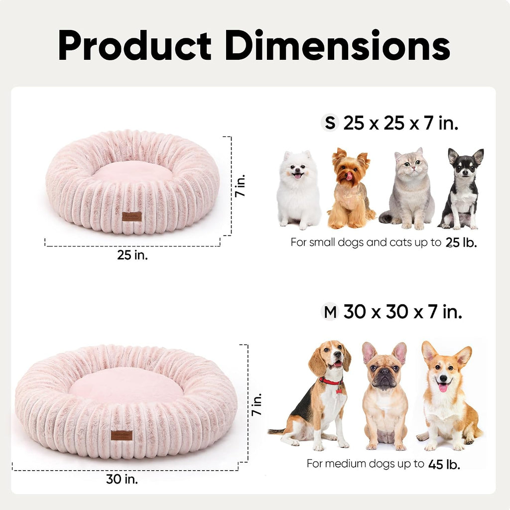 FUKUMARU Dog Bed, 30" Orthopedic Dog Beds for Medium Dogs, Donut Cat Beds