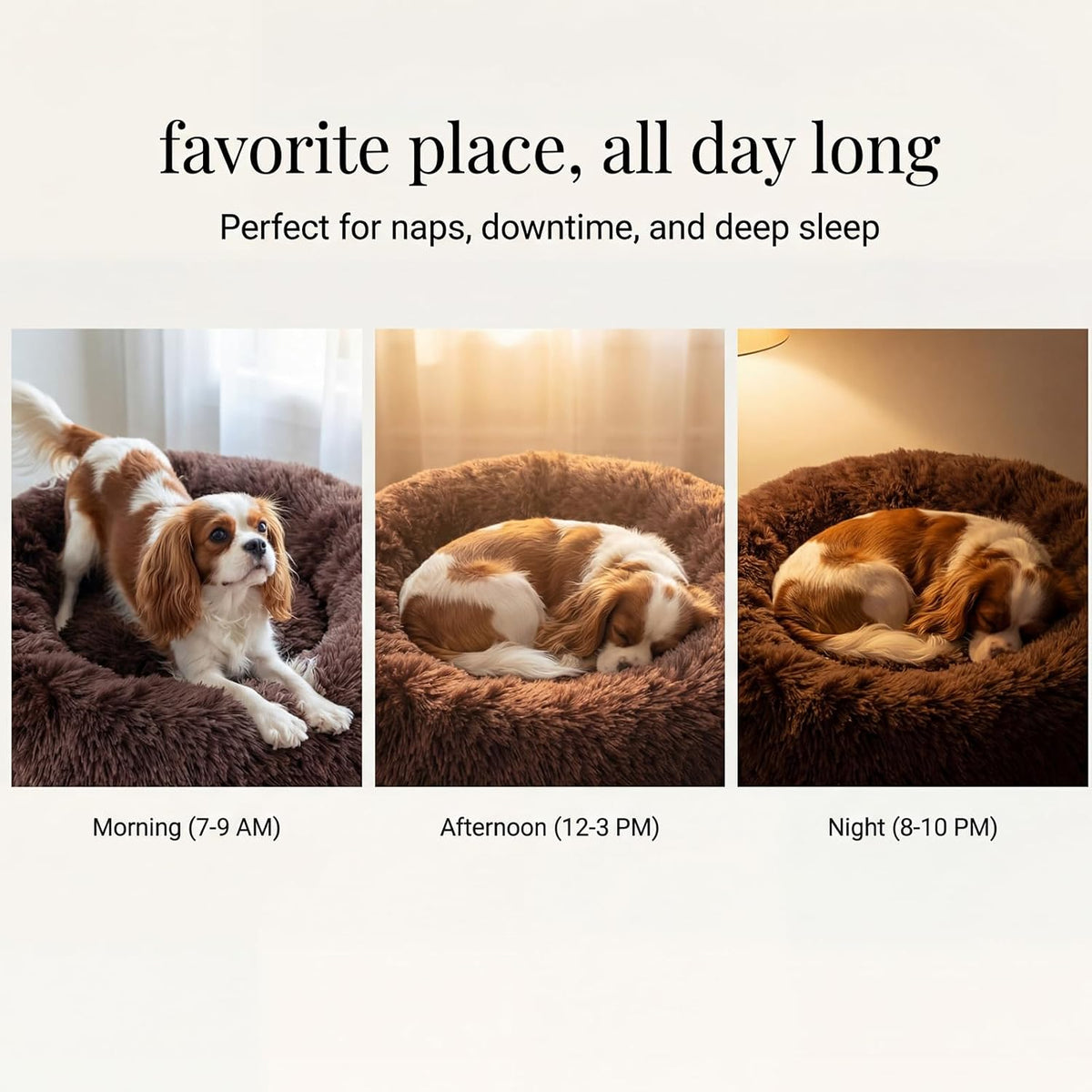 nononfish Comfortable Dog Bed for Small Dogs,Cozy Plush Pet Bed