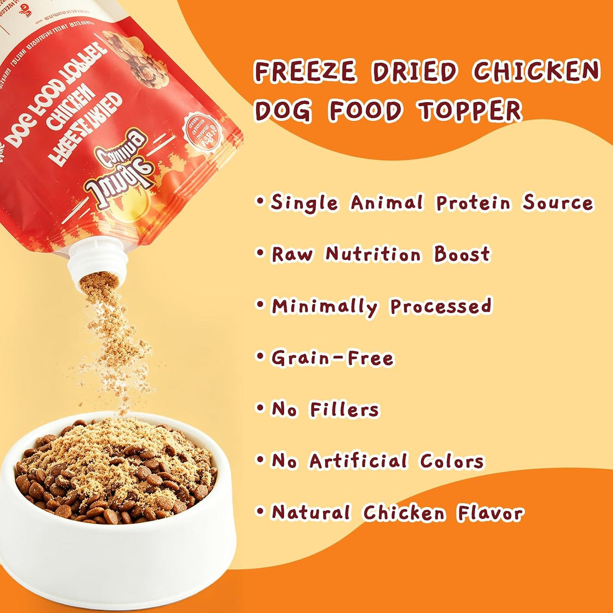 Jungle Calling Freeze Dried Dog Food Toppers, Chicken Sprinkles for Dogs
