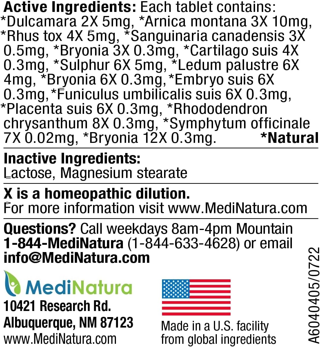 MediNatura T-Relief Pet Joint Aches Relief Homeopathic, 90 Tablets, 2 Pk