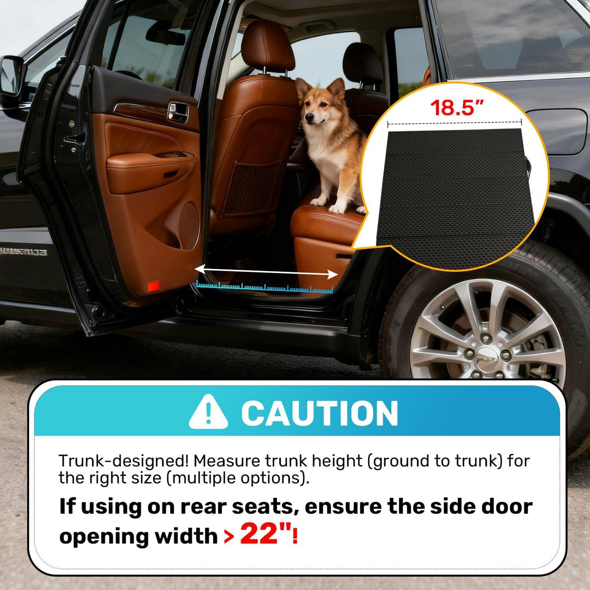 Heeyoo 91" Extra Long Dog Ramp for Car SUV Truck - 350Lbs Folding