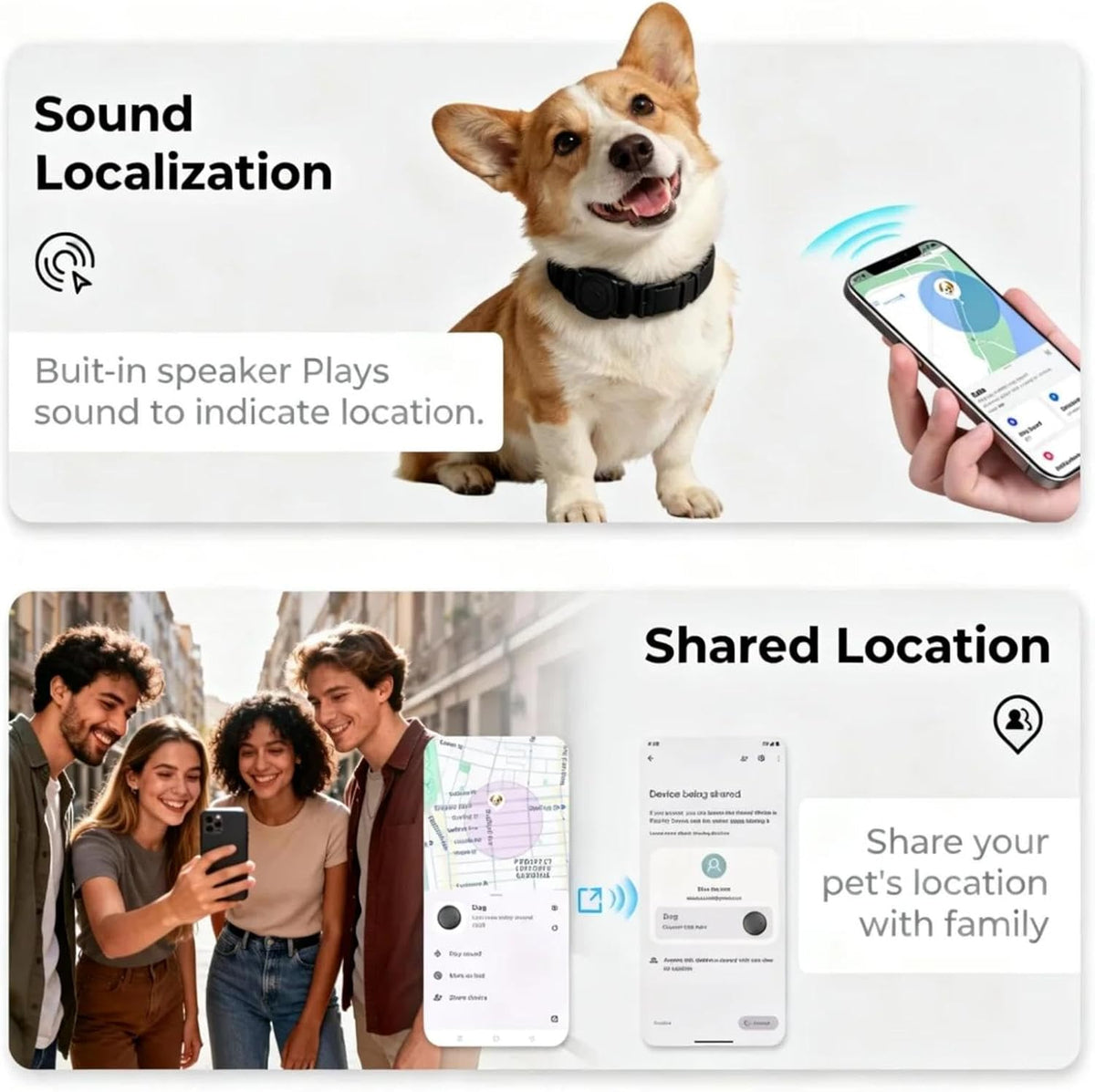 GPS Dog Tracker Collar (iOS & Android), Pet Activity Tracker No Monthly Fee