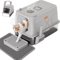 GTPLAYER XL Stainless Steel Cat Litter Box with Lid, High Sided Enclosed Cat Litter Box, Activated Carbon Odor Control, Extra Large Metal Litter Box, Anti-Leak, with Mat & Step, Slate Gray