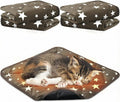 Namalu 4 Pack Self Warming Cat Bed, Brown, 12'' X 12'', Square