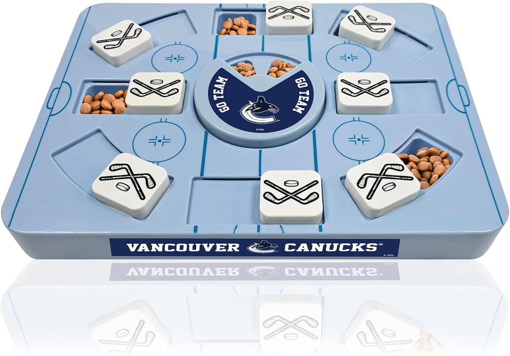 Pets First NHL Vancouver Canucks Large Puzzle Toy, New Size, Interactive Dog Treat & Slow Feeding Toy