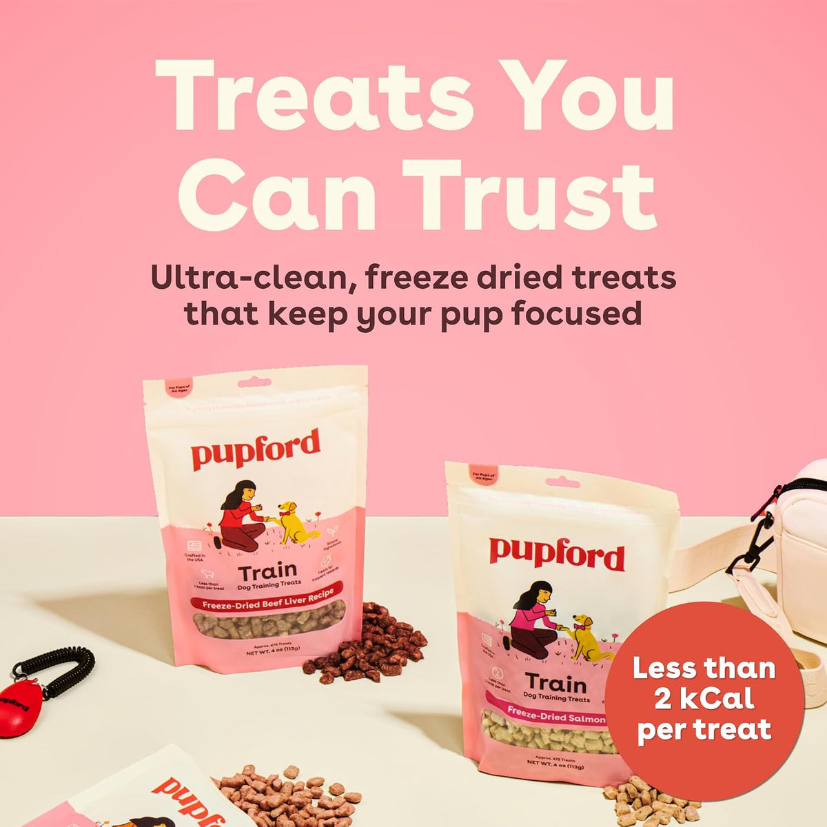 Pupford Freeze Dried Training Treats for Dogs & Puppies (Salmon, 4 oz)