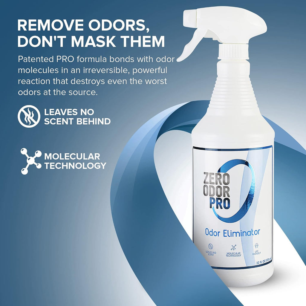 Zero Odor Pro - Commercial Strength Eliminator Odor Neutralizer, Room Deodorizer Odor Eliminator Musty Smell - Strongest Odor Eliminator Trigger Spray, (32-ounce) (Pack of 2)