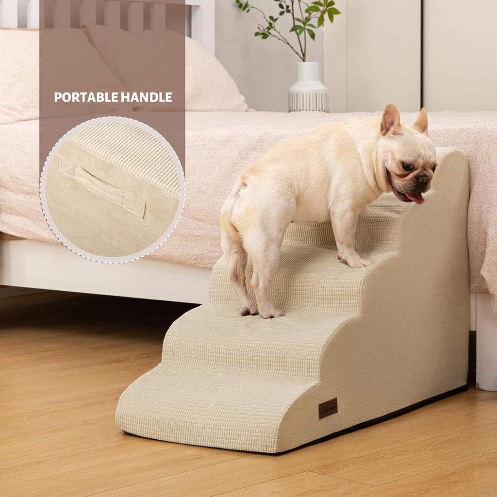 Aodisman Dog Stairs for High Bed,5-Step Pet Ramp for Small Dogs and Cats