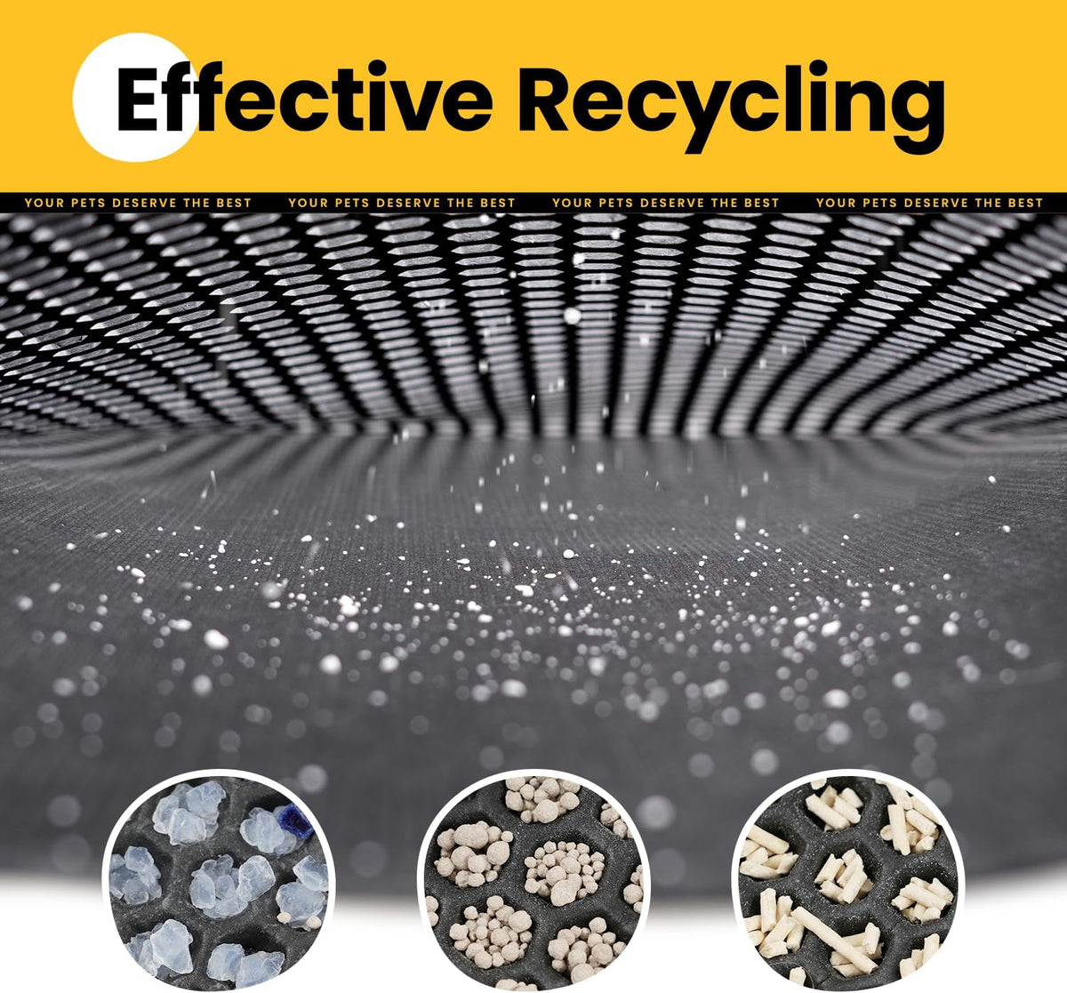 Cat Litter Mat-30"X24" Large Litter BoxTrapping Mat for Kitty EVA Honeycomb Double Layer Design, Urine & Waterproof with Handle Design Easier to Clean, Washable, Black