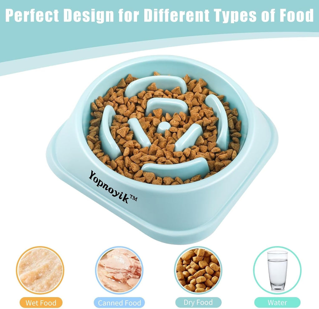 Slow Feeder Dog Bowls for Medium Dogs & Cats | Non-Slip Base, Anti-Choking Design, Reduces Bloating & Overeating, Easy to Clean, 1.5-2 Cups