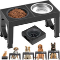 XIAZ Elevated Dog Bowls Large Breed Raised Dogs Bowl Stand Large/Medium Sized Dog Slow Feeder Dogs Bowls Food Water Stands 5 Heights Adjustable 9/11/12/14in Pet Feeder Dish Station