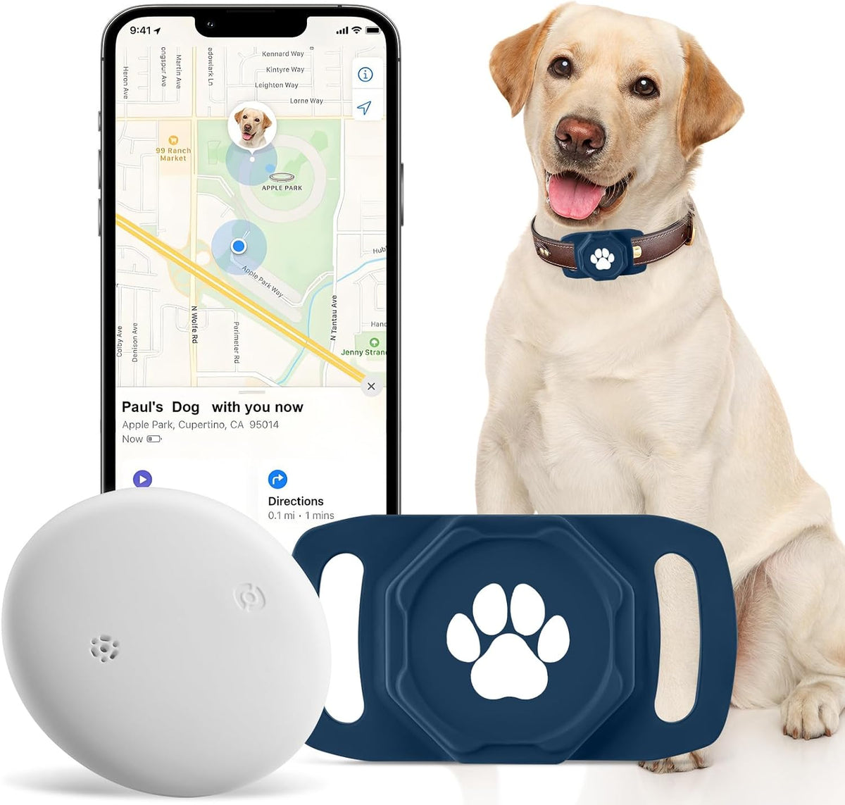 Smart Pet Tracker for Collar - Dog Tracker Pet Location Tracker with Holder