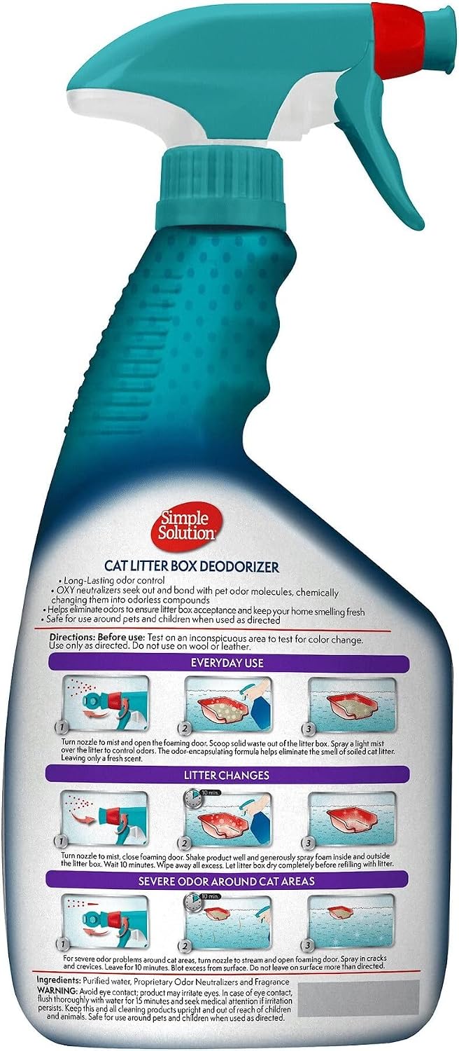 Simple Solution Cat Litter Deodorizer, Litter Box Odor Eliminator, 32oz