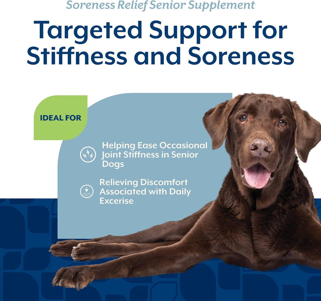 NaturVet Senior Wellness Aches & Discomfort for Dogs Plus Glucosamine- 60ct