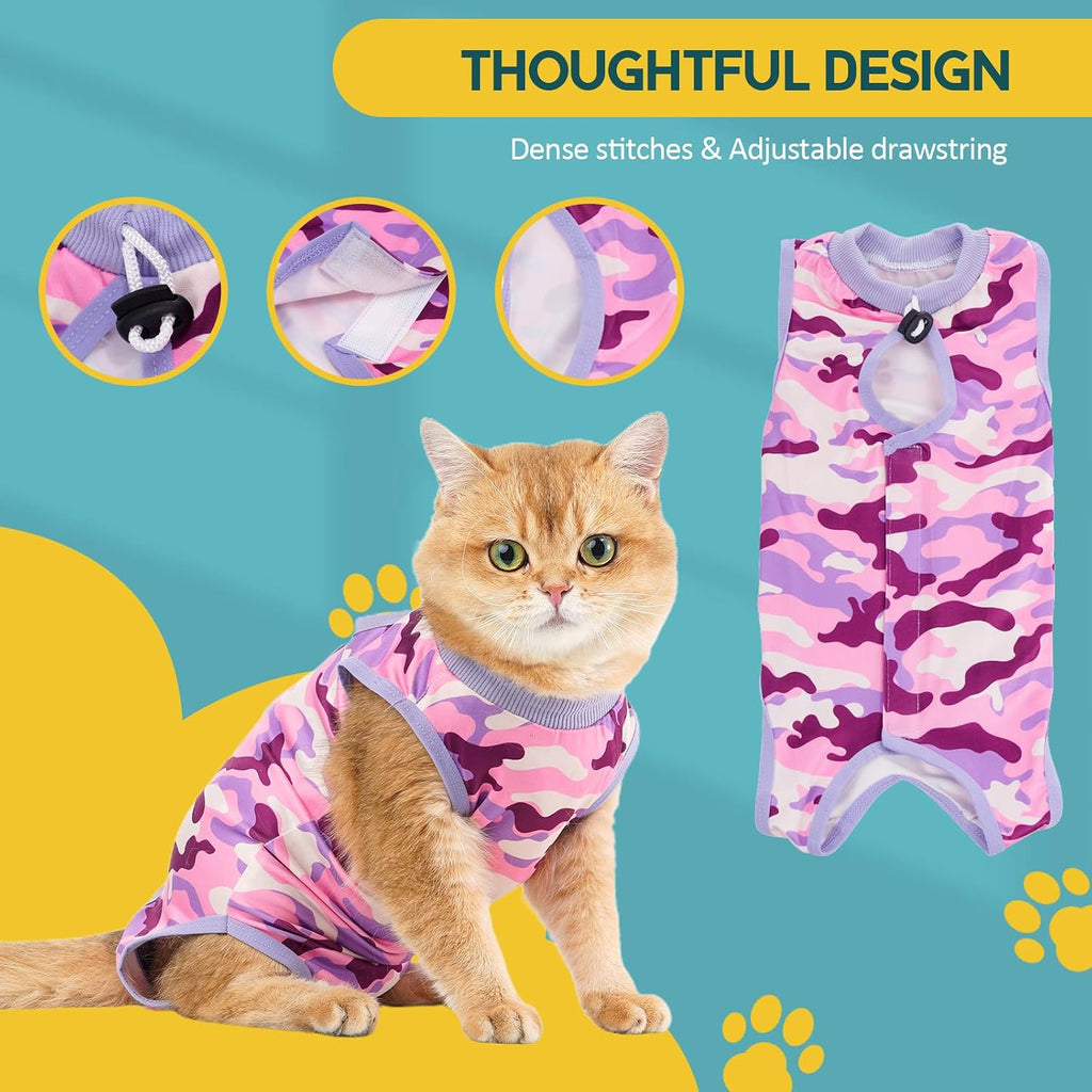 Avont Cat Recovery Suit - Kitten Onesie for Cats After Surgery