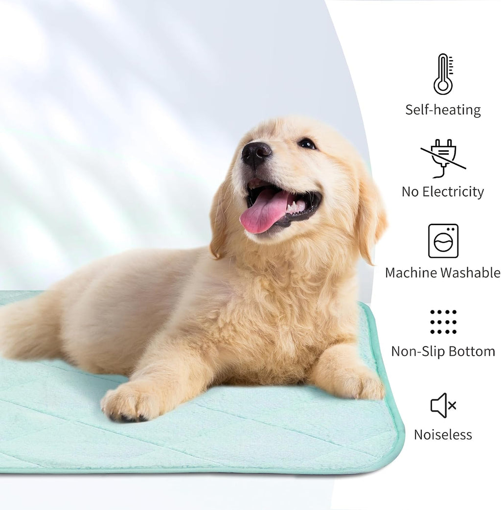 NWK Self Warming Thermal Pet Mat for Dogs and Cats (Green, Small)
