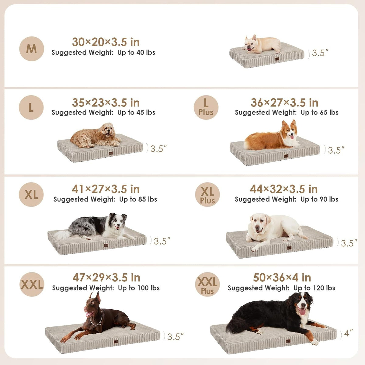 EHEYCIGA Orthopedic XL Dog Beds Large Sized Dog, 41"x27" Washable Pet Bed