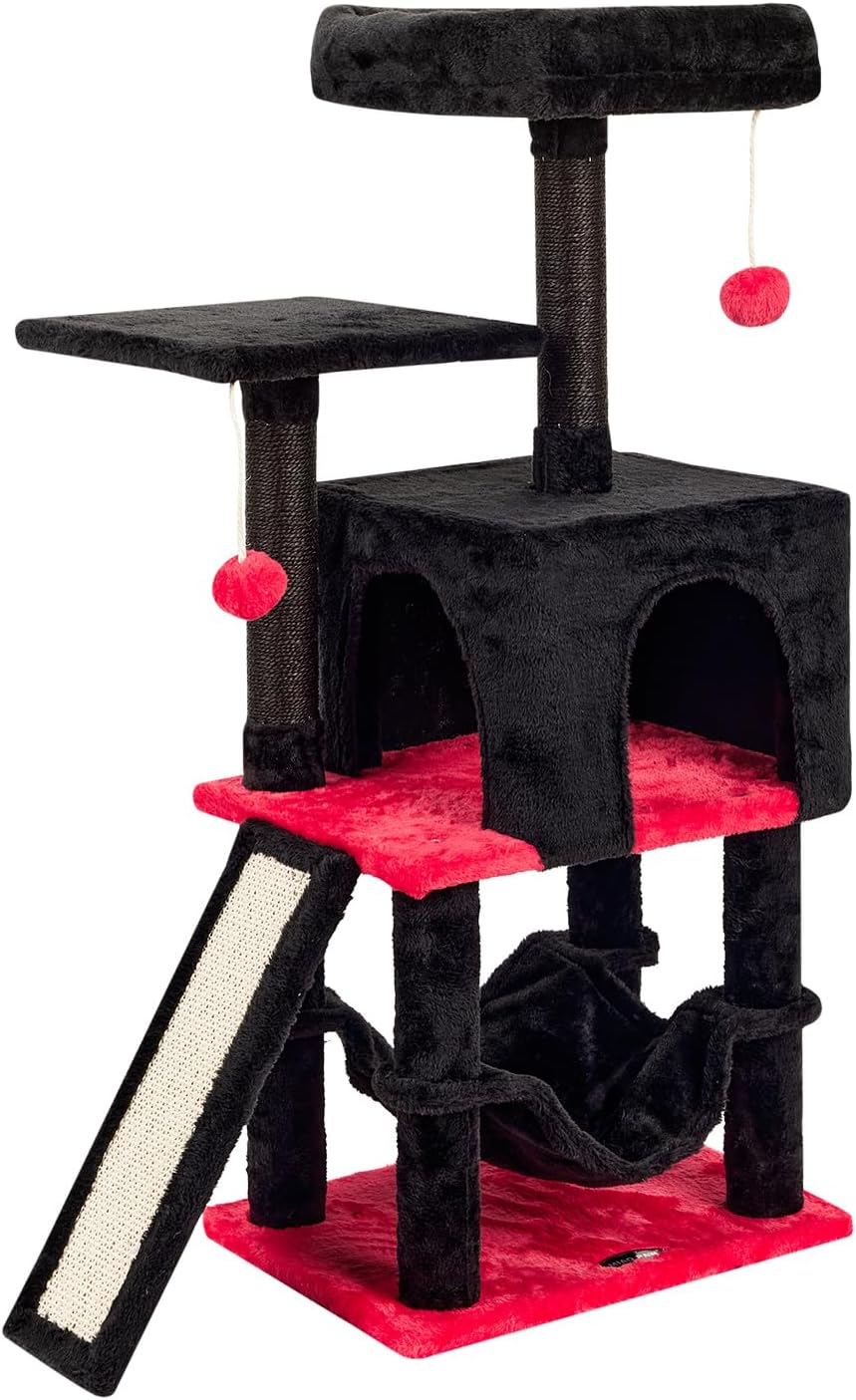 Gothic Cut Cat Tree Cat Tower Condo with Hammock Kittens Scratching Post
