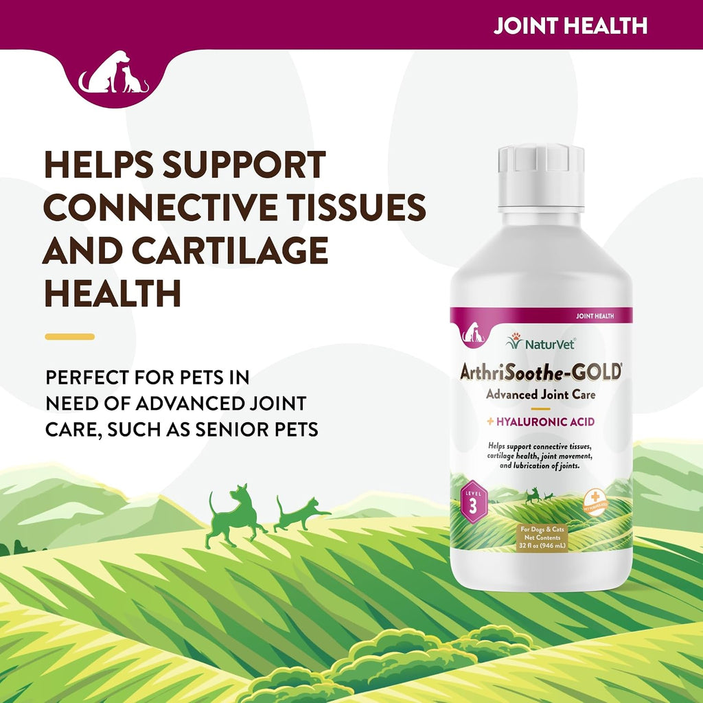 NaturVet ArthriSoothe-Gold Level 3 Advanced Joint Care for Dogs - 32 oz