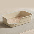 Extra Large Cat Litter Box with High Sides,Cats Boxes for Indoor Cats,Cat Litter Pan for Kitty,Litter Box with Low Entry,Easy to Clean,Anti-Splashing,23.6" x15.7" x5.9" (White)