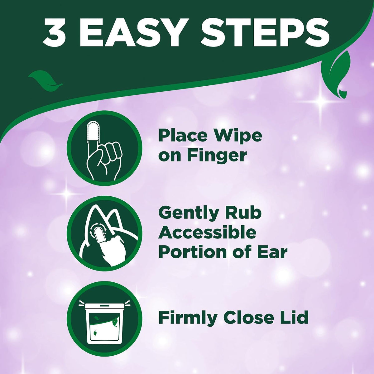 Vet's Best Ear Relief Finger Wipes, Ear Cleansing Finger Wipes for Dogs, Sooths & Deodorizes, 50 Disposable Dog-Wipes (Pack of 2)