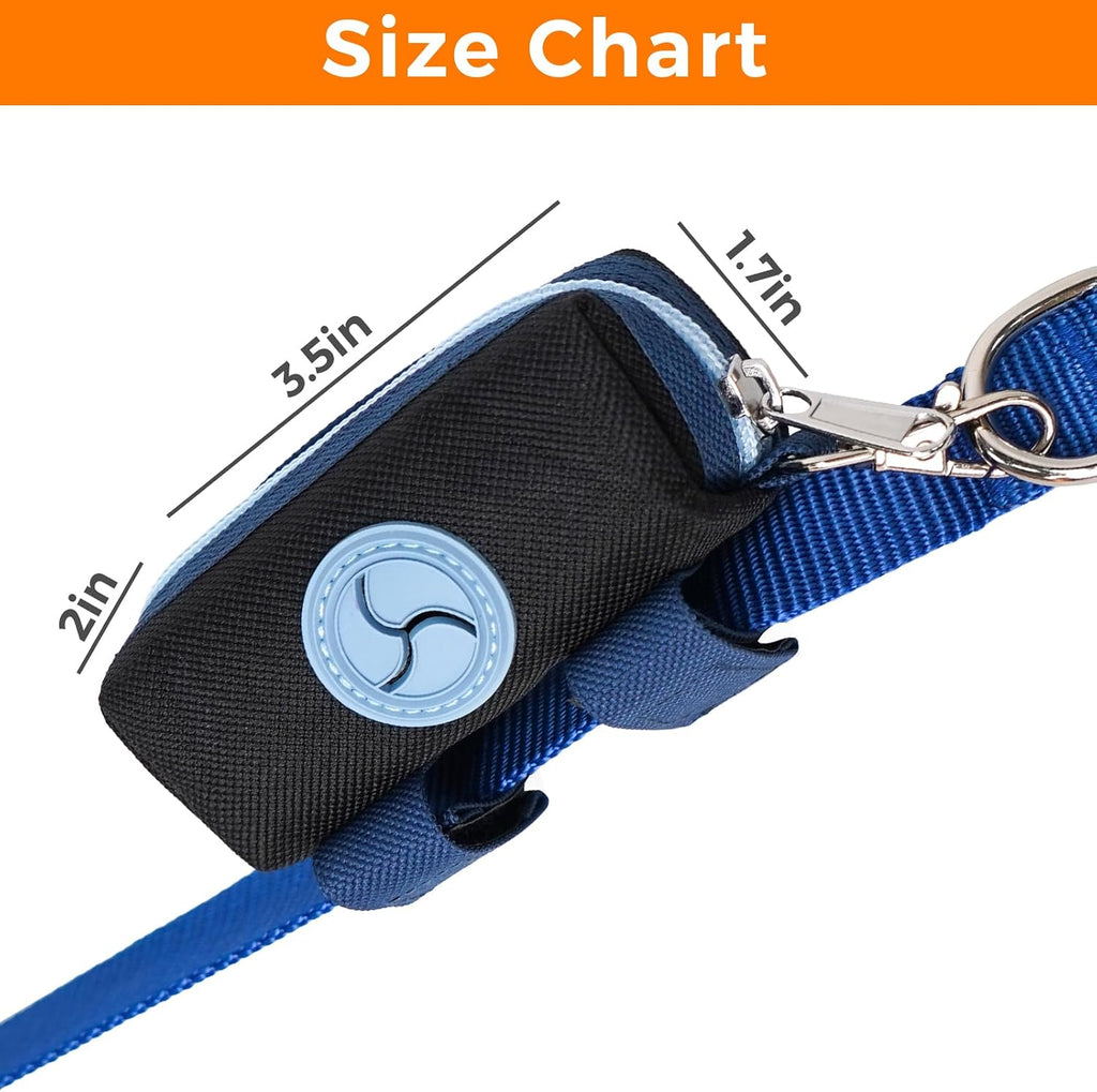 Dog Poop Bag Holder for Leash, Large-Capacity Canvas Pouch, Black | Holds one bag roll, keys, treats, and small essentials with quick access, secure straps, and water-resistant canvas