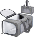 ‌Petsfit Airline Approved Pet Carrier for Small Dogs & Cats, 19x9x12 TSA Approved Carrier, with Removable Dual-Sided Padding (2-Way Placement) - Fits Under Most Airplane Seats, Escape Proof (Grey)