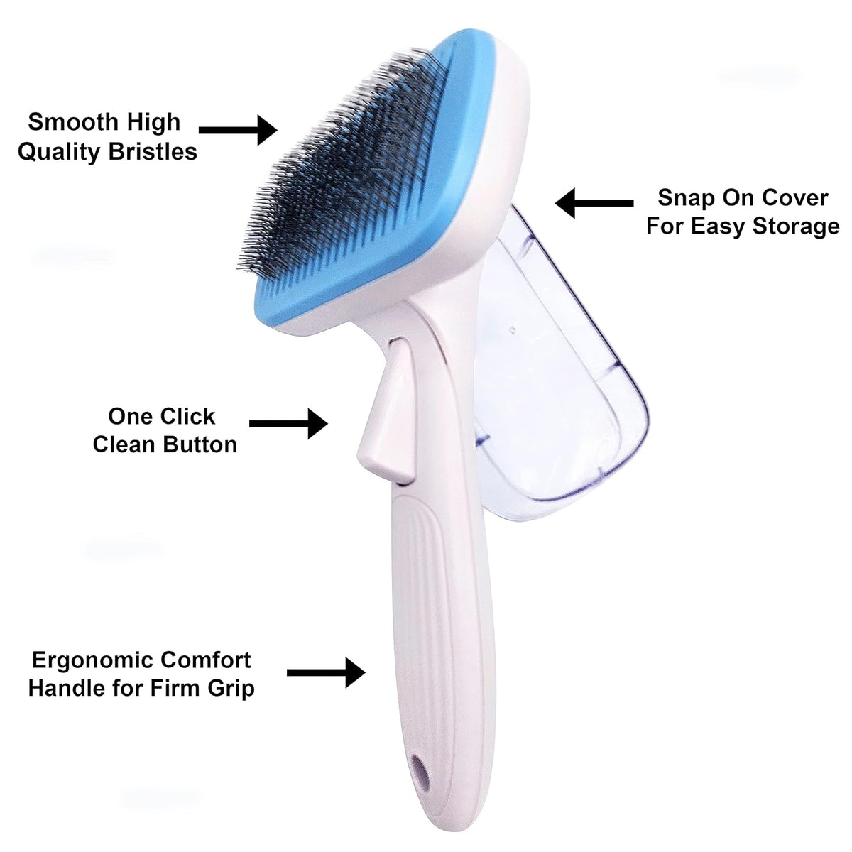 Pet Slicker Brush – Self Cleaning Brush for Dogs & Cats | Retractable Bristles for All Hair Types – Massaging Pins Remove Tangles & Mats Painlessly – Durable Grooming Tool for Pets 