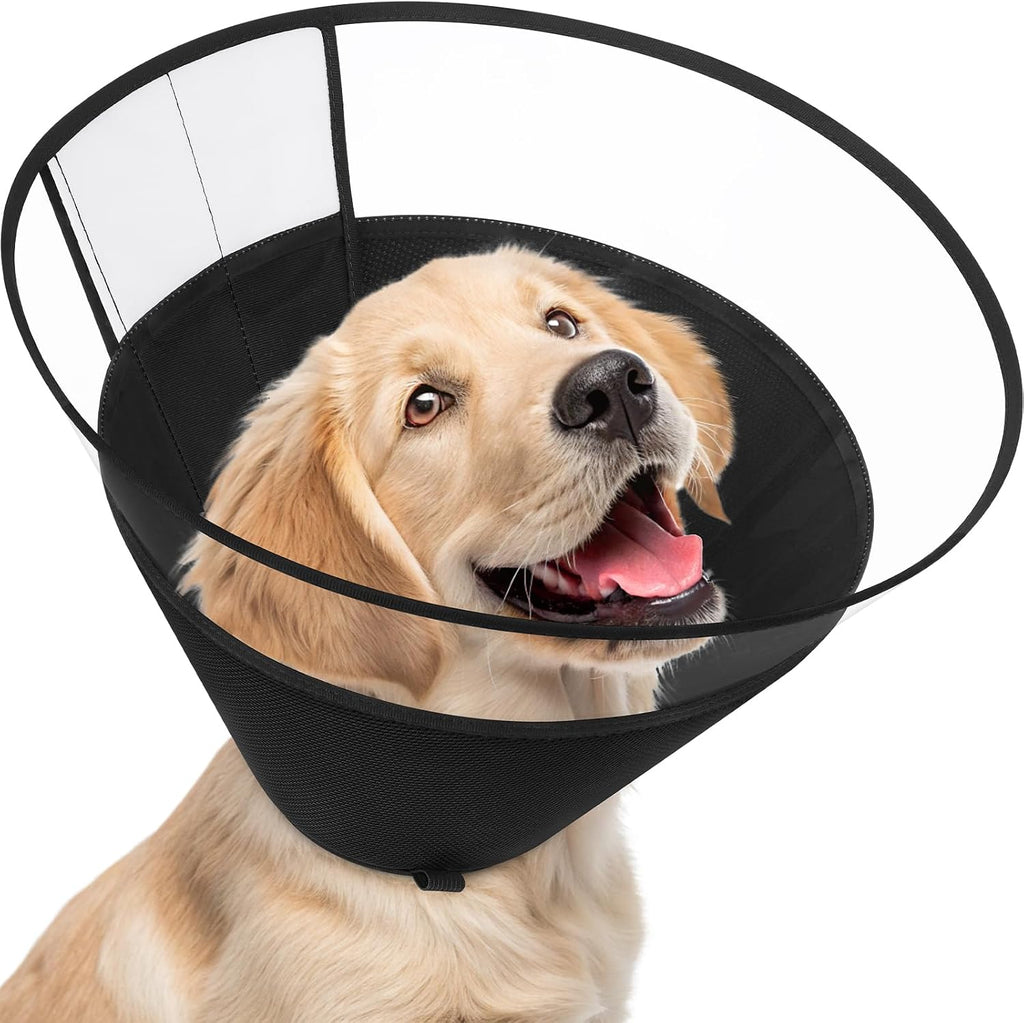 Dog Cone Collar, Clear Soft Cone to Stop Licking, Breathable Mesh