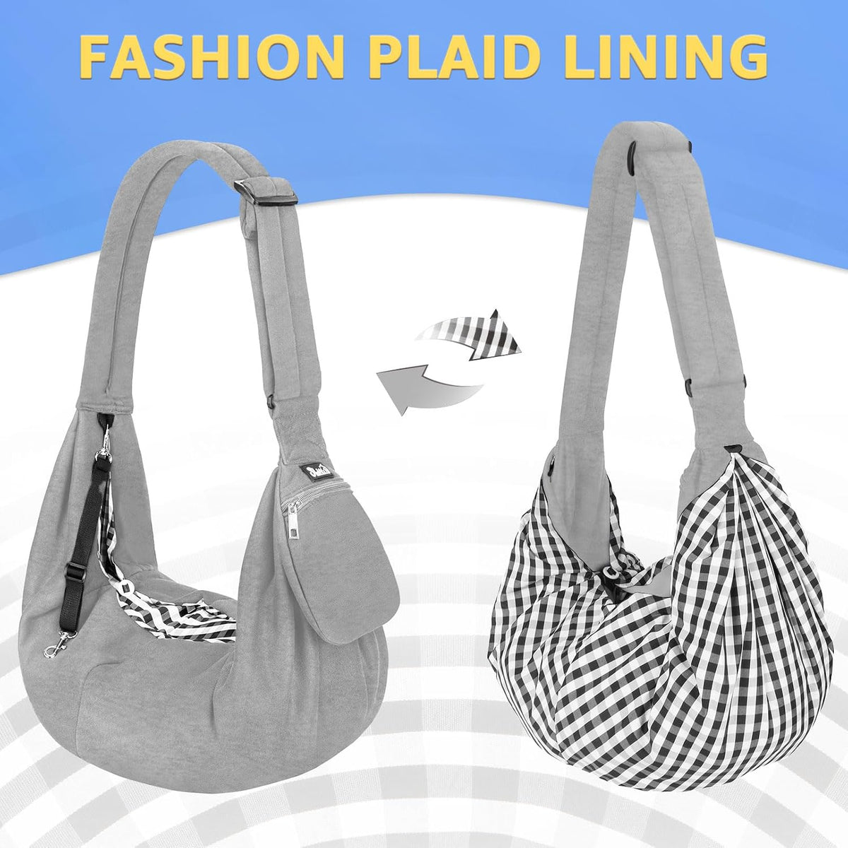 SlowTon Dog Carrier Sling - Thick Padded Shoulder Strap Adjustable, Cloud M