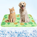 Homimp Dog Cooling Mat,27.5"x38.5" Thicken Self-Cooling Mat for Dog Large,Internal Waterproof & Endothermic,Washable Pet Ice Cool Pad Blanket,Pet Sleeping Pad for Indoor Outdoor in Summer, Green L