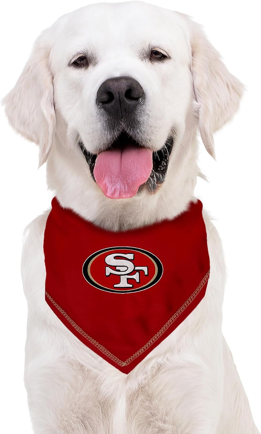 Pets First NFL San Francisco 49ERS Tie Bandana, Large/X-Large. Dog Cat Scarf Bib for Pet. Ultimate Game-Day Party Bandana (SAN-3550-L-XL)